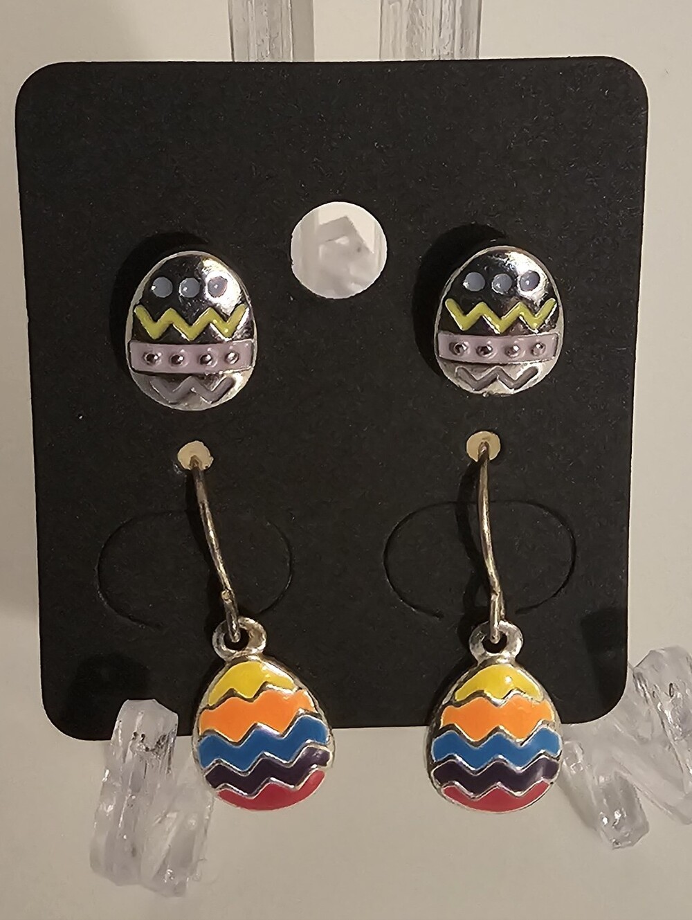 Colorful Easter Egg Earrings - 2 Pairs